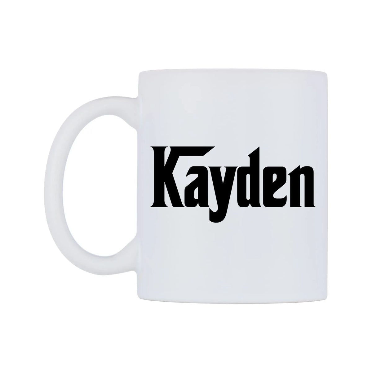 Kayden - Godfather Themed Mug — mug, right side, on a white background