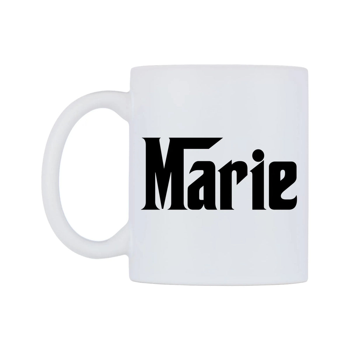 Marie - Godfather Themed Mug — white 11oz gloss mug, right side, on a white background