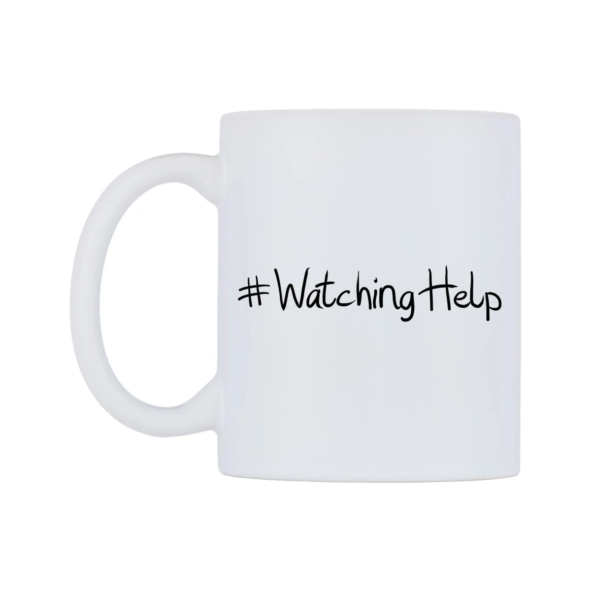 WatchingHelp Mug — mug, right side, on a white background