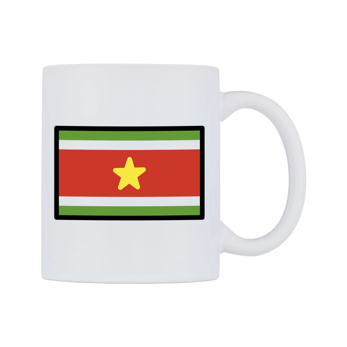 Suriname Flag Emoji Mug — mug, left side, on a white background