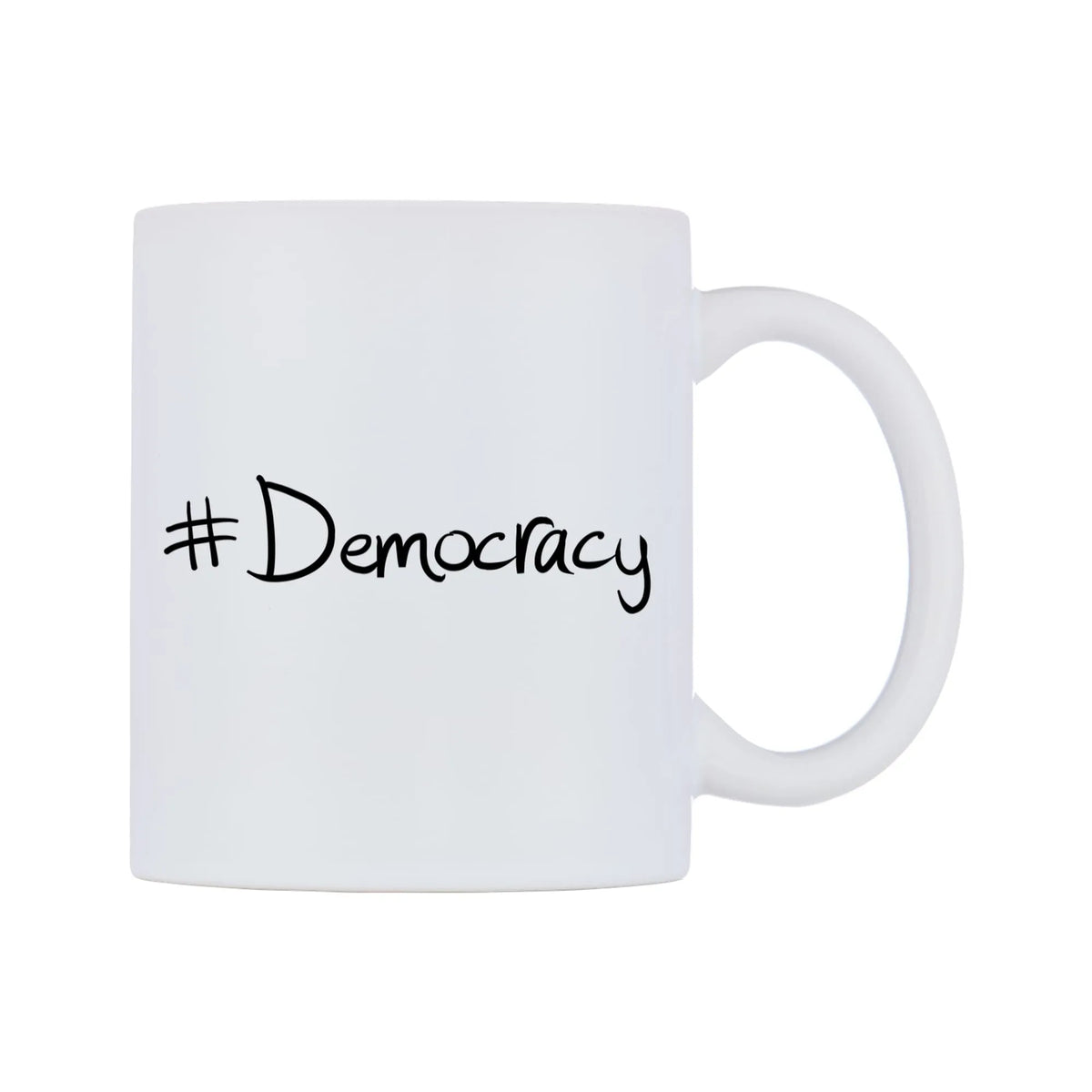 Democracy Mug — mug, left side, on a white background