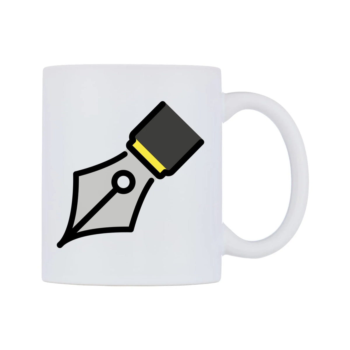 Black Nib Emoji Mug — mug, left side, on a white background