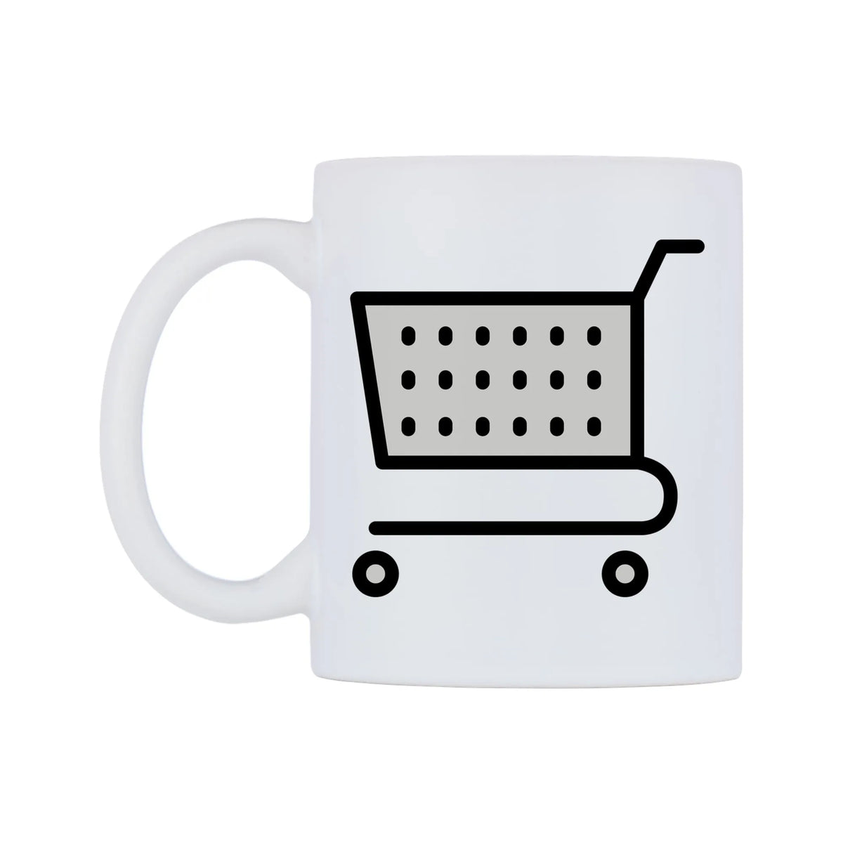 Shopping Cart Emoji Mug — mug, right side, on a white background