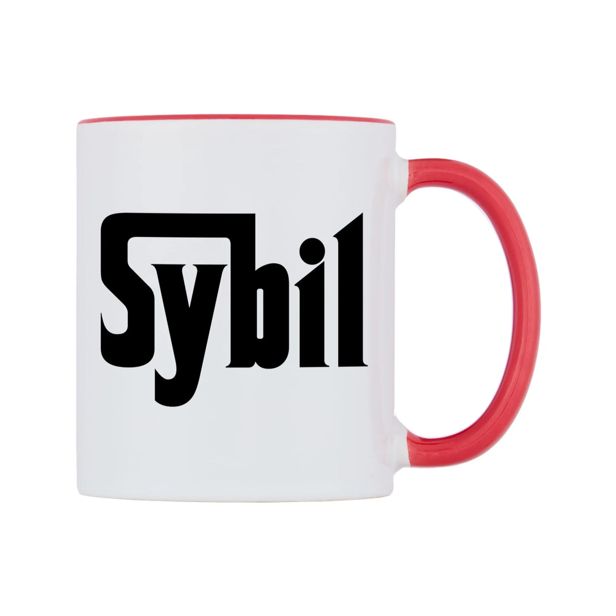 Sybil - Godfather Themed Mug — white 11oz gloss mug with a red inside and handle, left side, on a white background