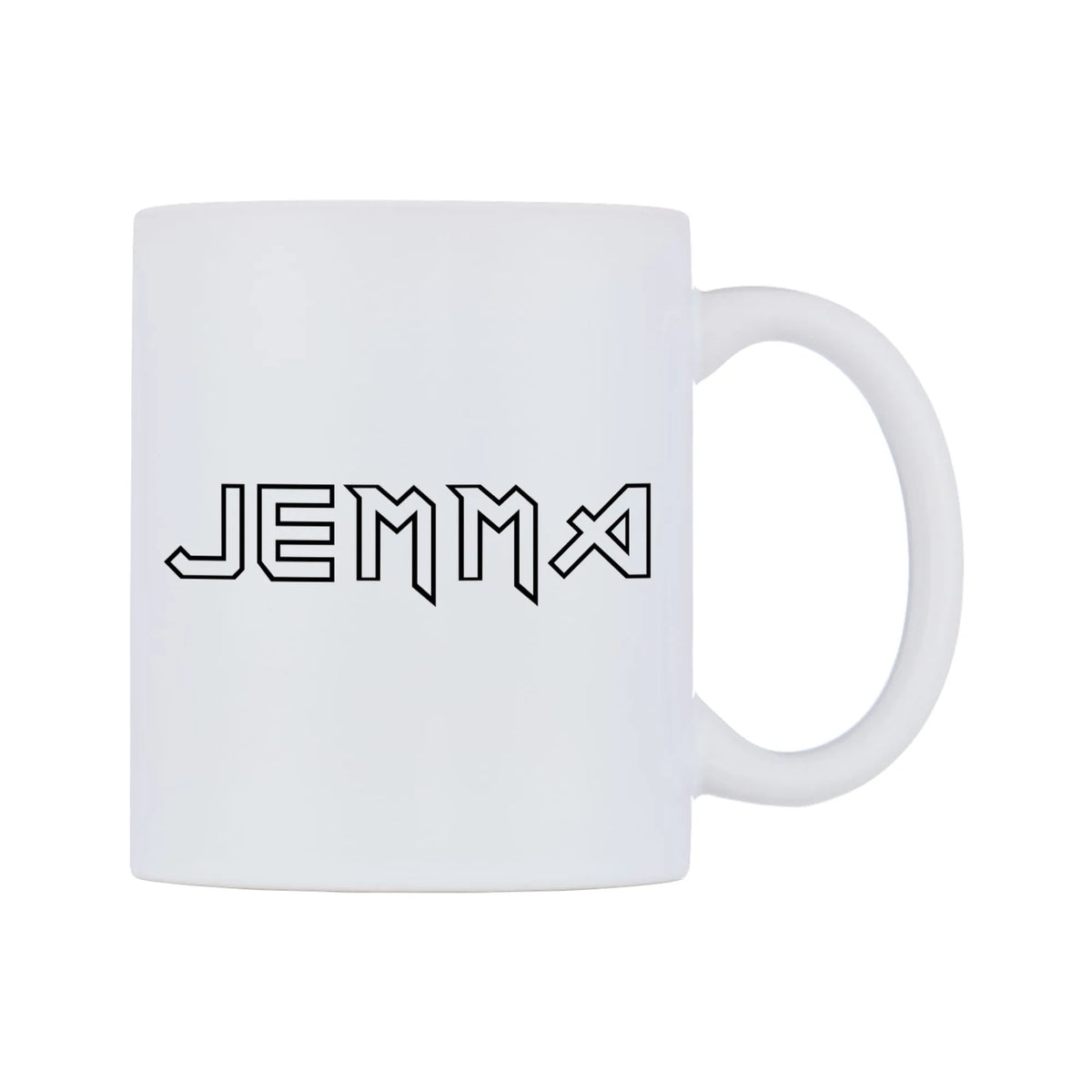 Jemma - Iron Maiden Themed Mug — white 11oz gloss mug, left side, on a white background