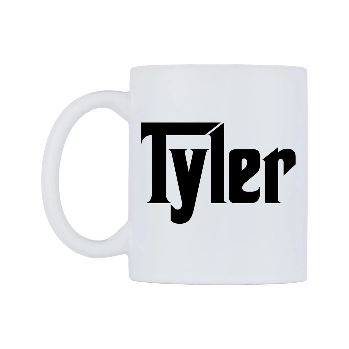Tyler - Godfather Themed Mug — white 11oz gloss mug, right side, on a white background