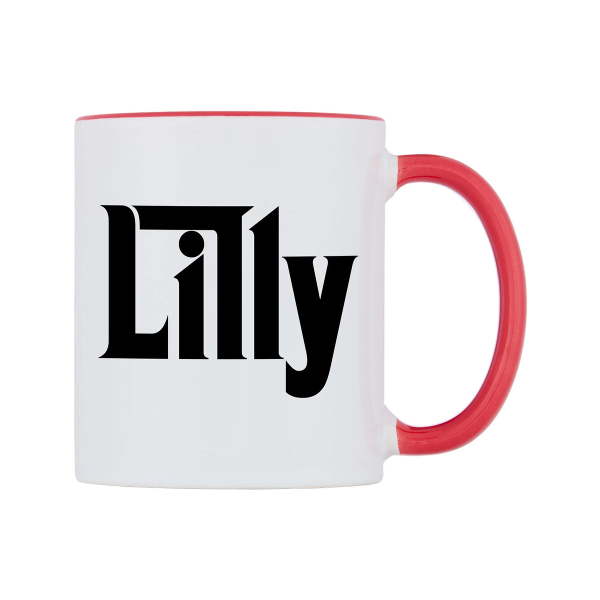 Lilly - Godfather Themed Mug — white 11oz gloss mug with a red inside and handle, left side, on a white background