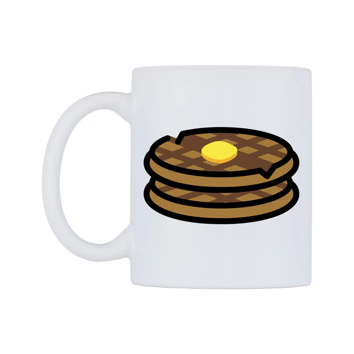Waffle Emoji Mug — mug, right side, on a white background