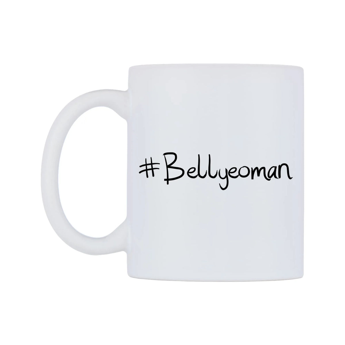 Bellyeoman Mug — mug, right side, on a white background