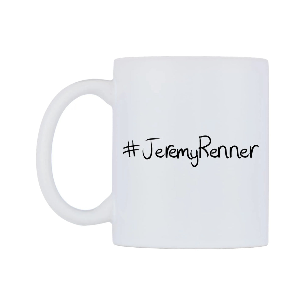 JeremyRenner Mug — mug, right side, on a white background
