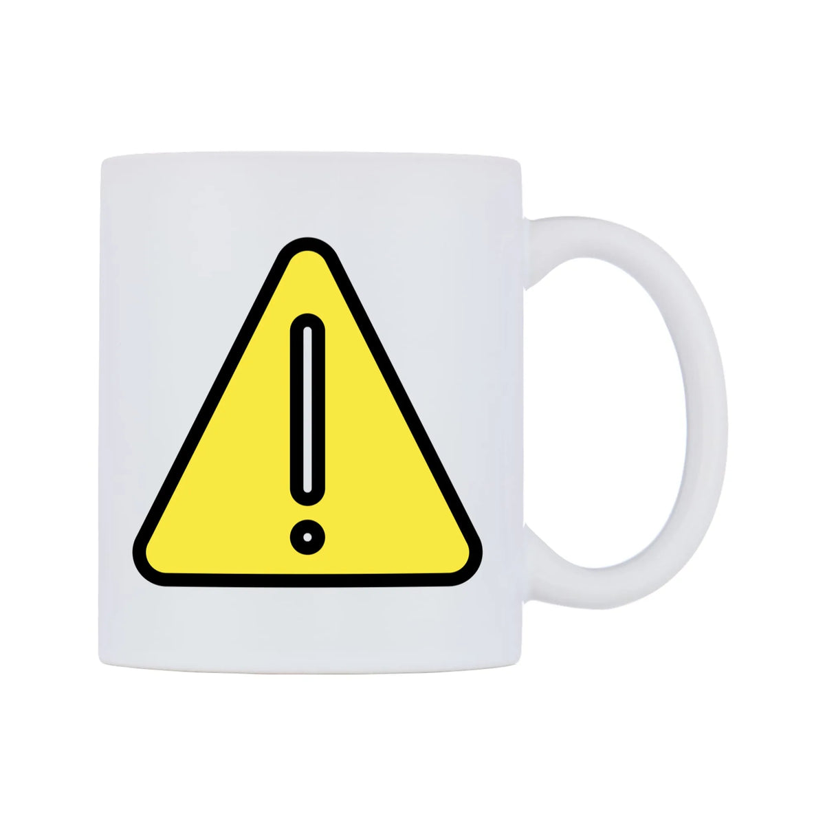 Warning Emoji Mug — mug, left side, on a white background