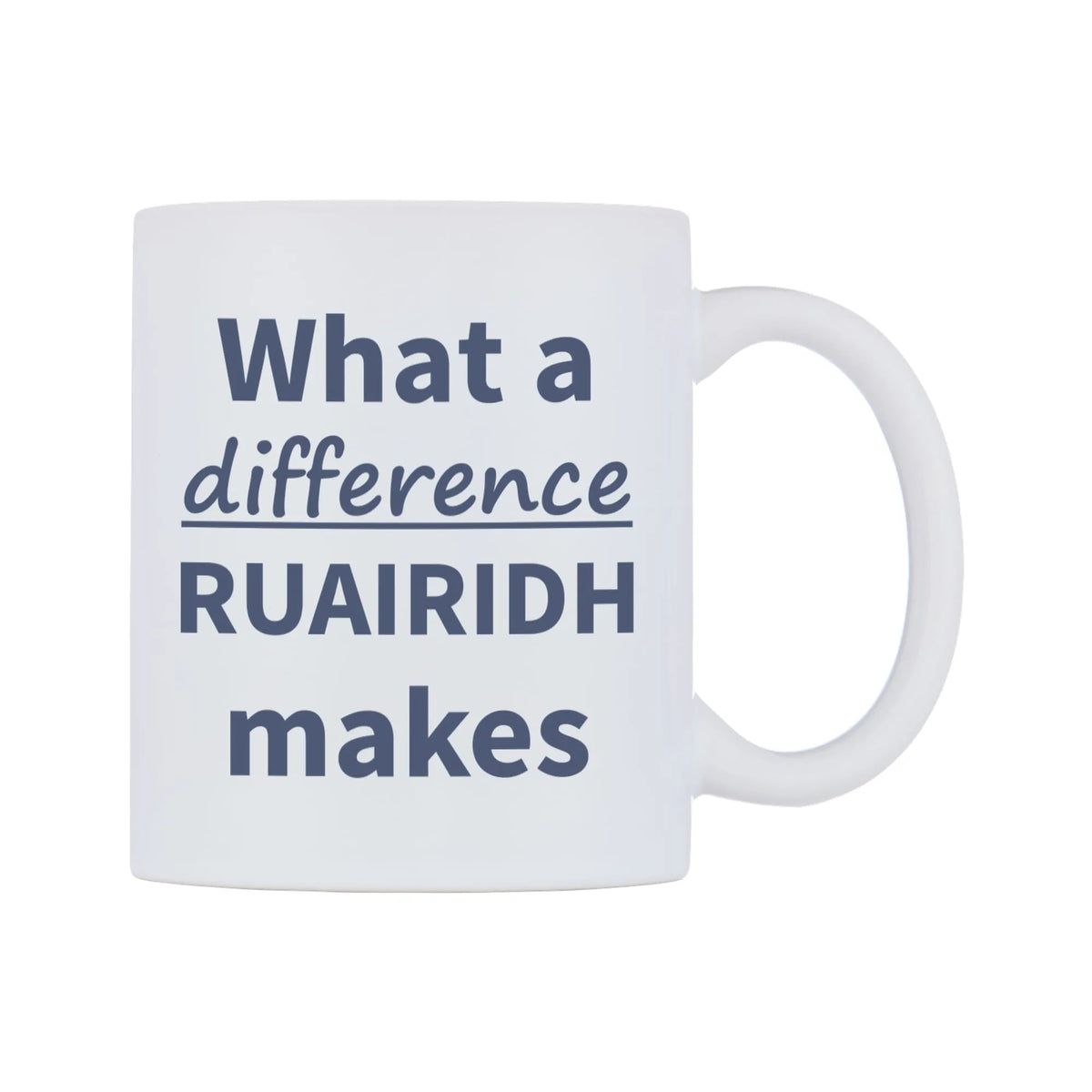 What a difference RUAIRIDH makes Mug — mug, left side, on a white background