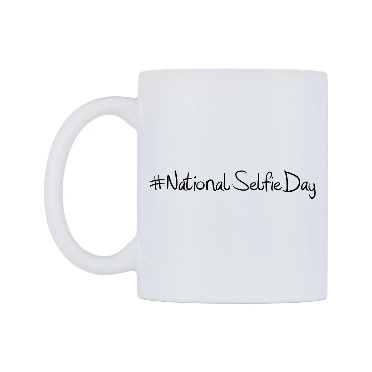 NationalSelfieDay Mug — mug, right side, on a white background