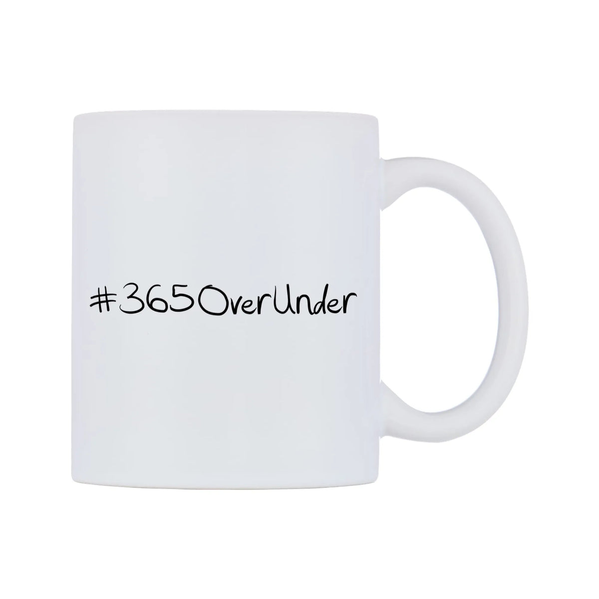 number 365OverUnder Mug — mug, left side, on a white background