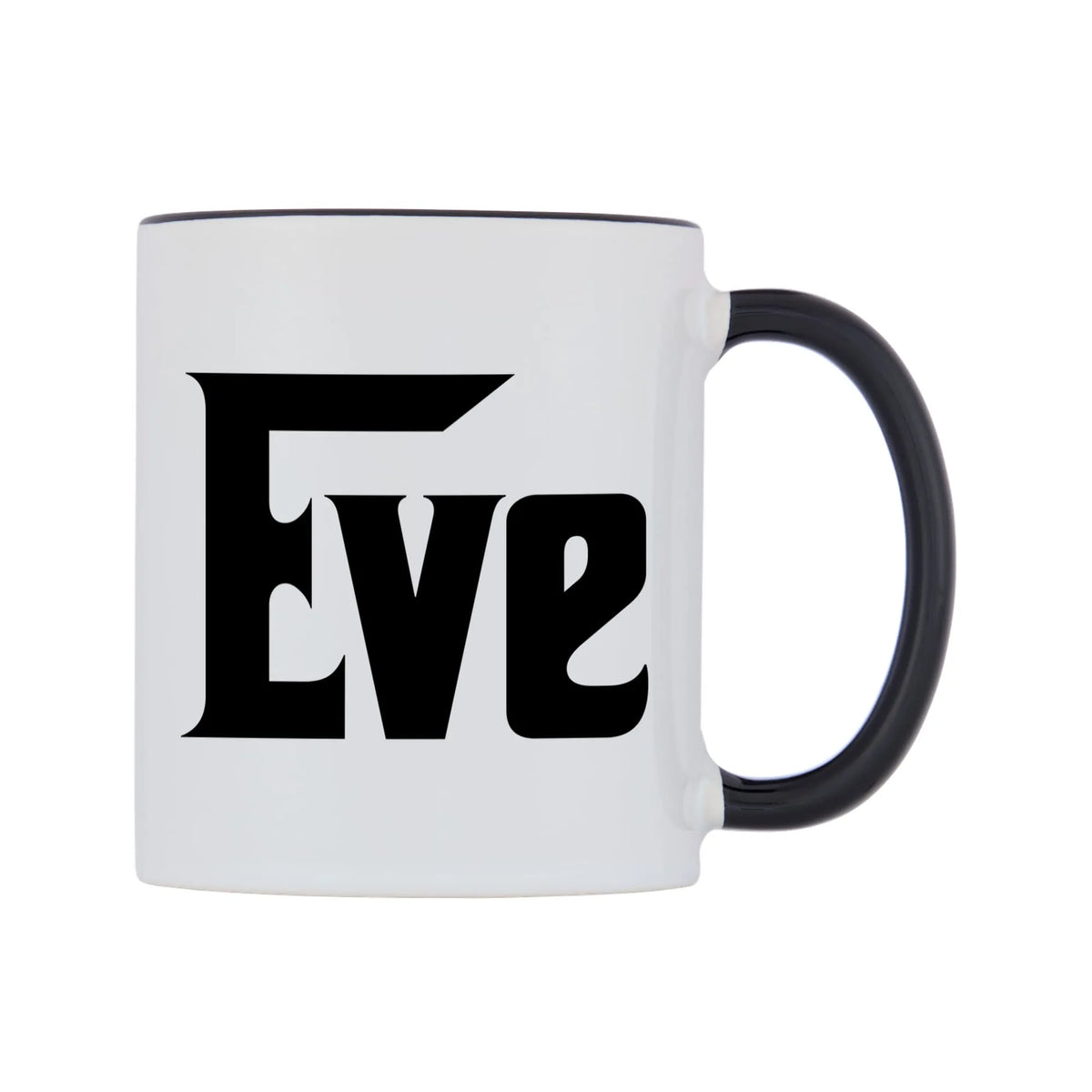 Eve - Godfather Themed Mug — white 11oz gloss mug with a black inside and handle, left side, on a white background