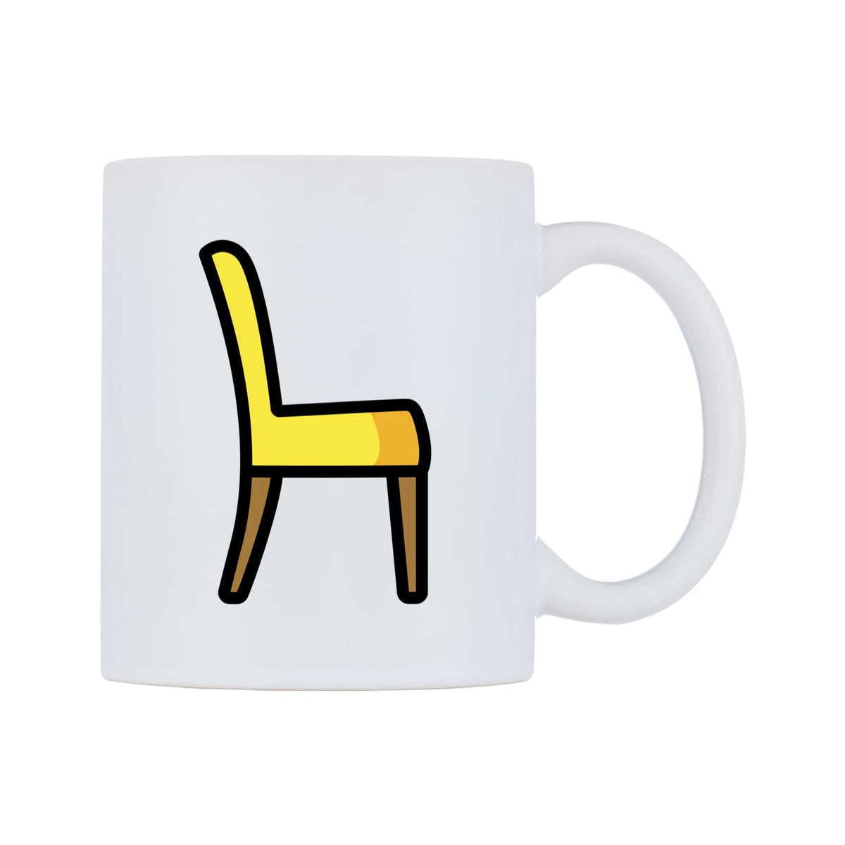 Chair Emoji Mug — mug, left side, on a white background