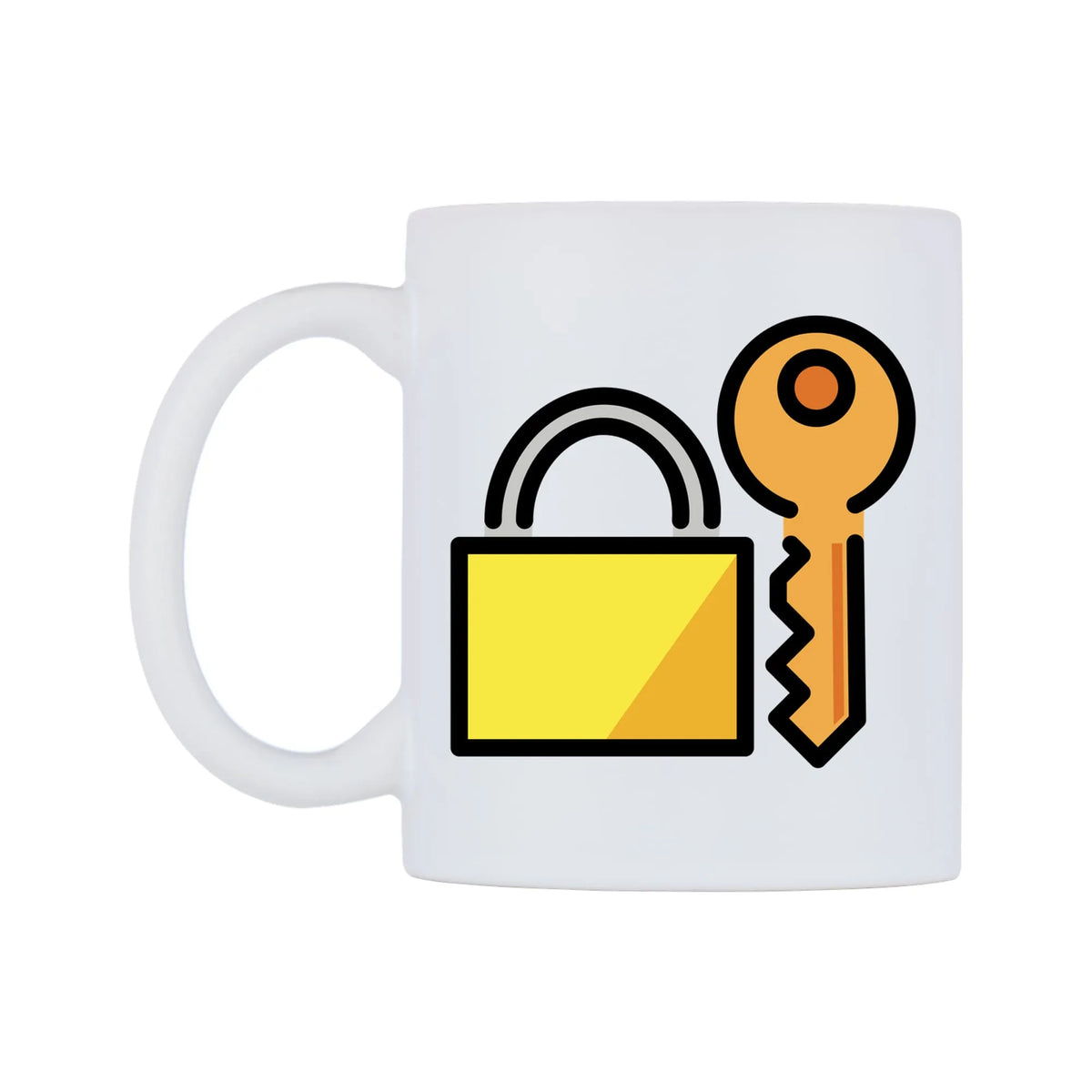Locked With Key Emoji Mug — mug, right side, on a white background