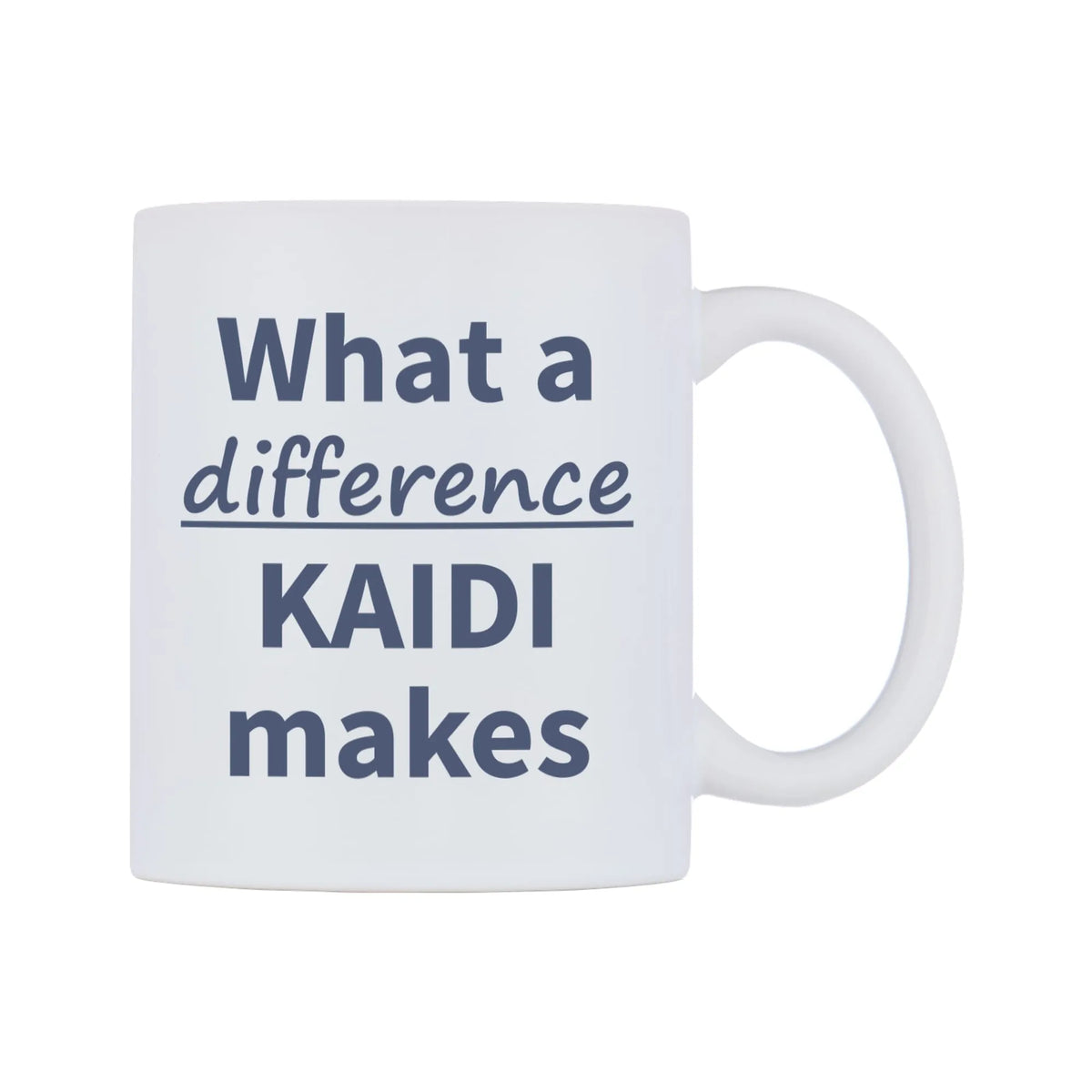 What a difference KAIDI makes Mug — mug, left side, on a white background