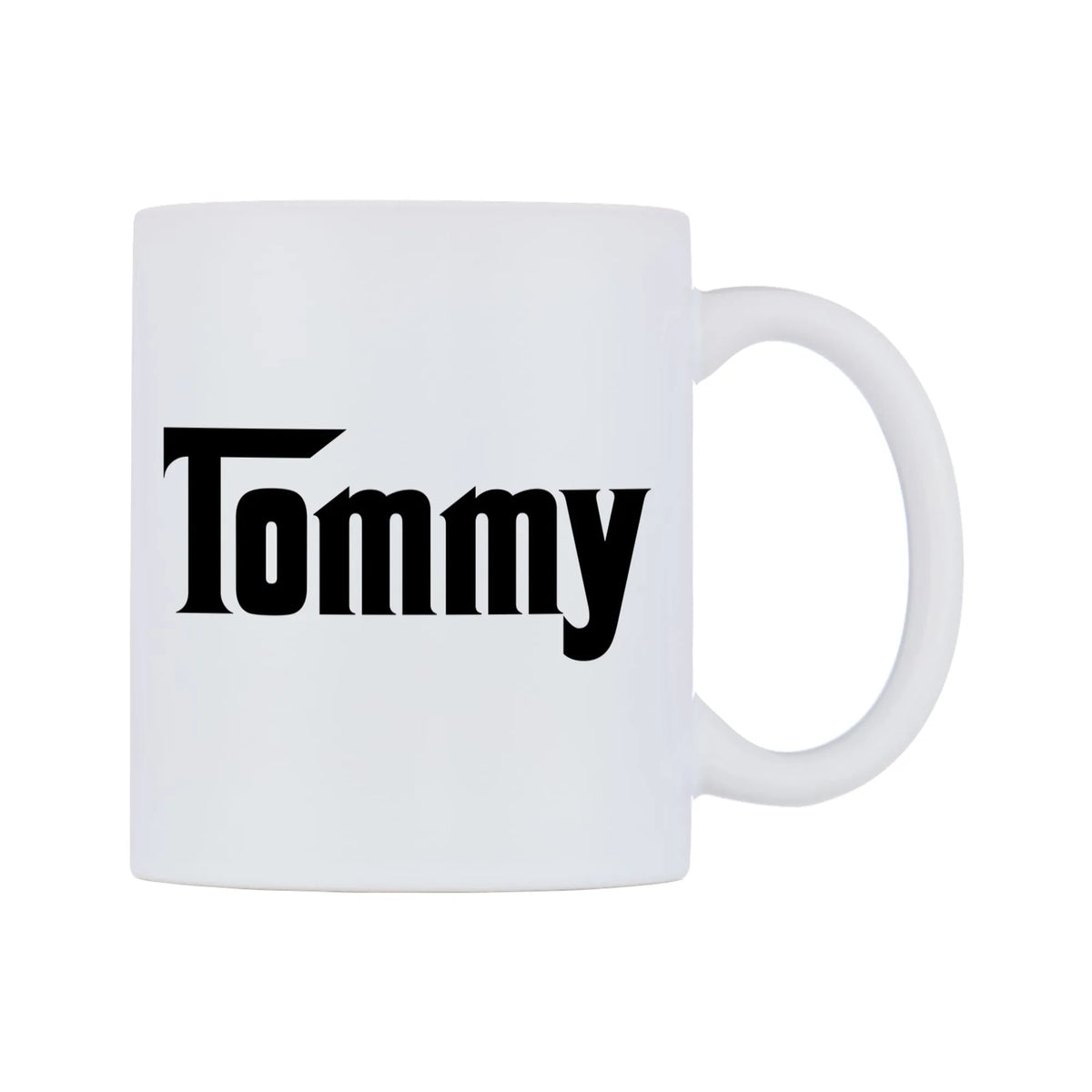 Tommy - Godfather Themed Mug — white 11oz gloss mug, left side, on a white background