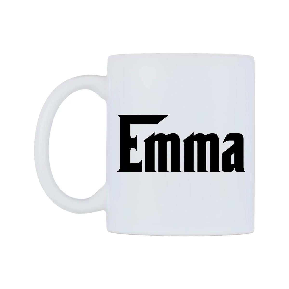 Emma - Godfather Themed Mug — white 11oz gloss mug, right side, on a white background