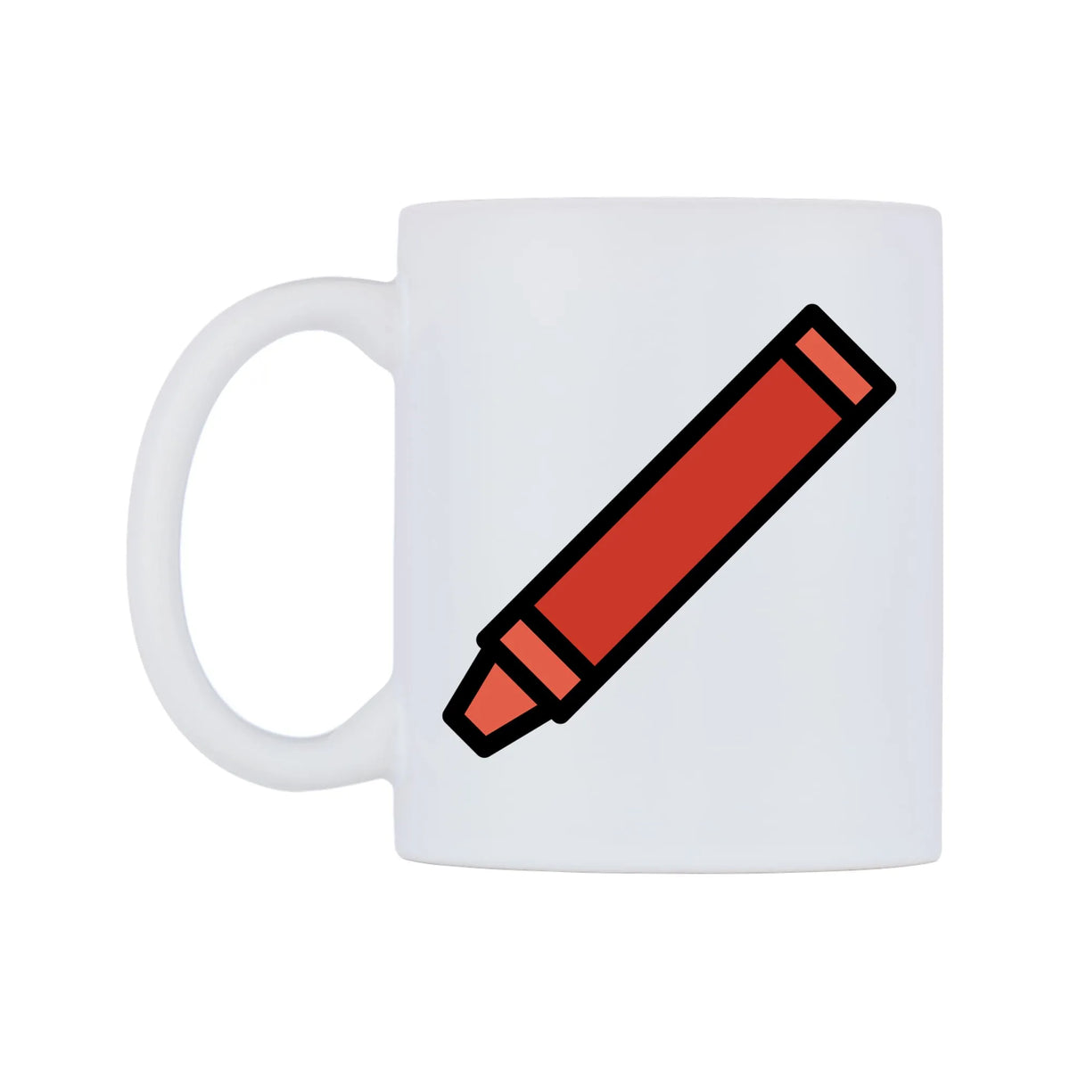 Crayon Emoji Mug — mug, right side, on a white background