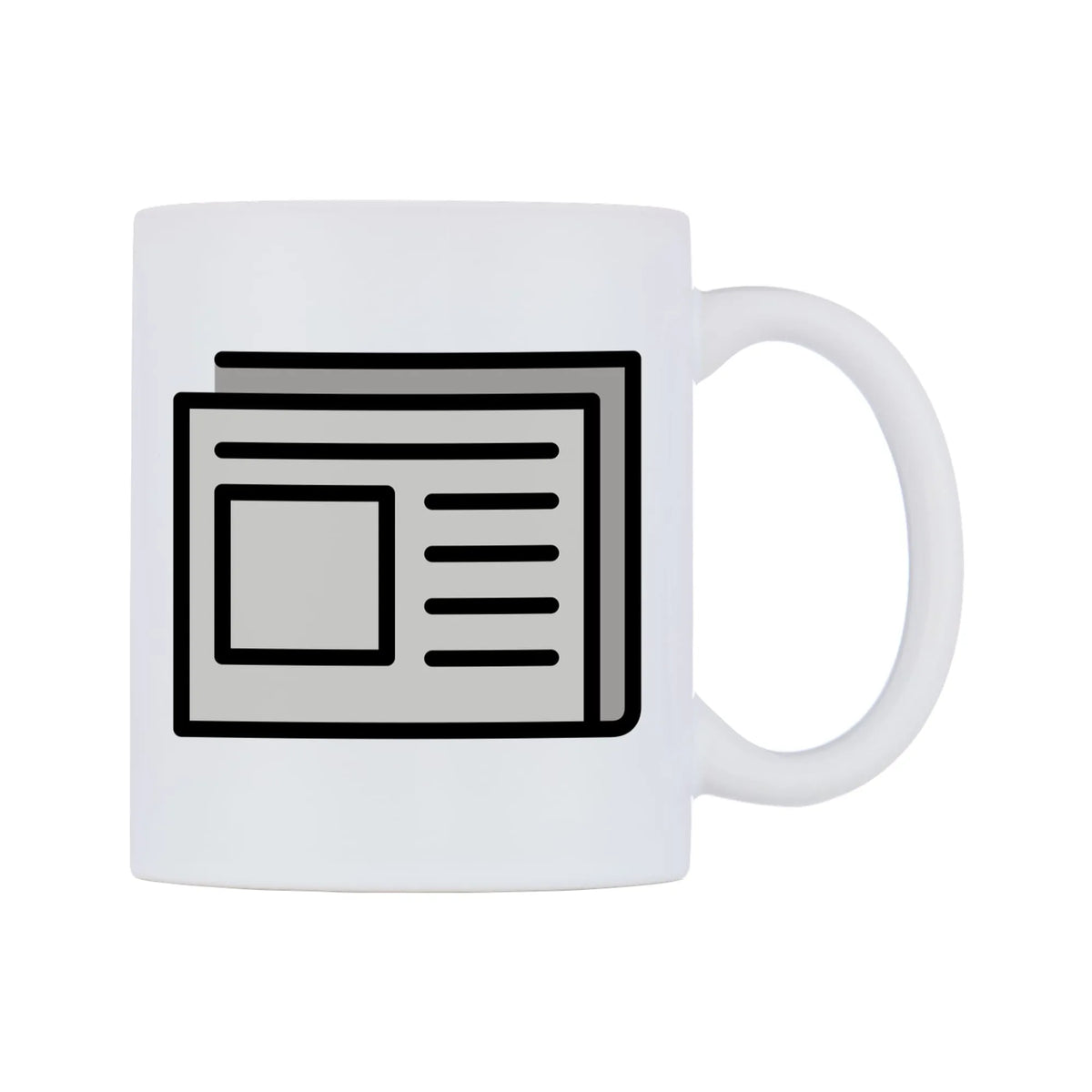 Newspaper Emoji Mug — mug, left side, on a white background