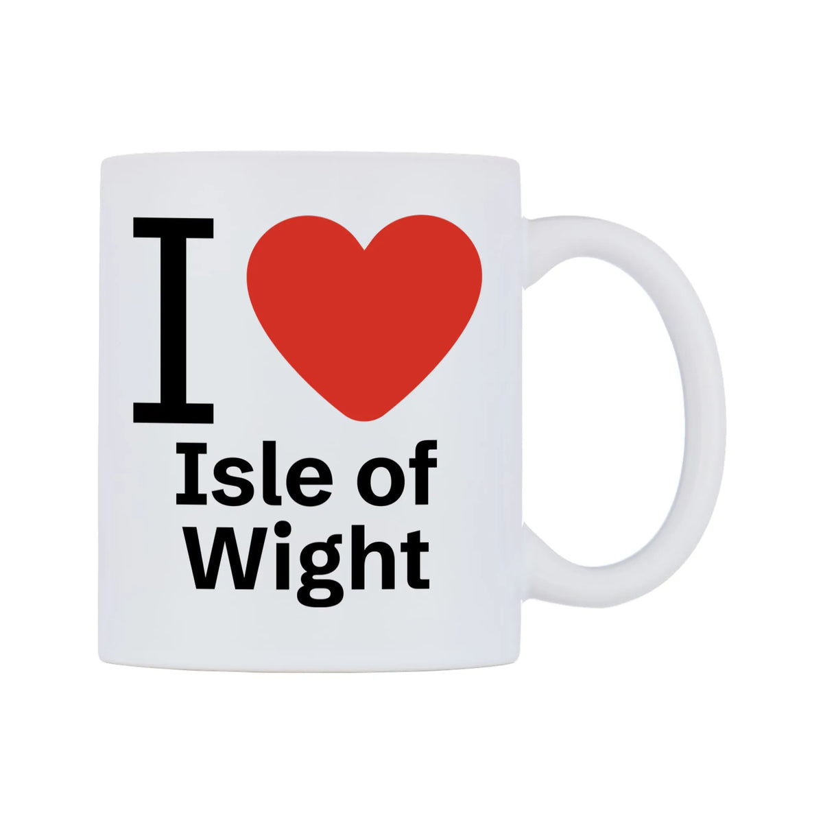 I Love Isle of Wight Mug — white 11oz gloss mug, left side, on a white background