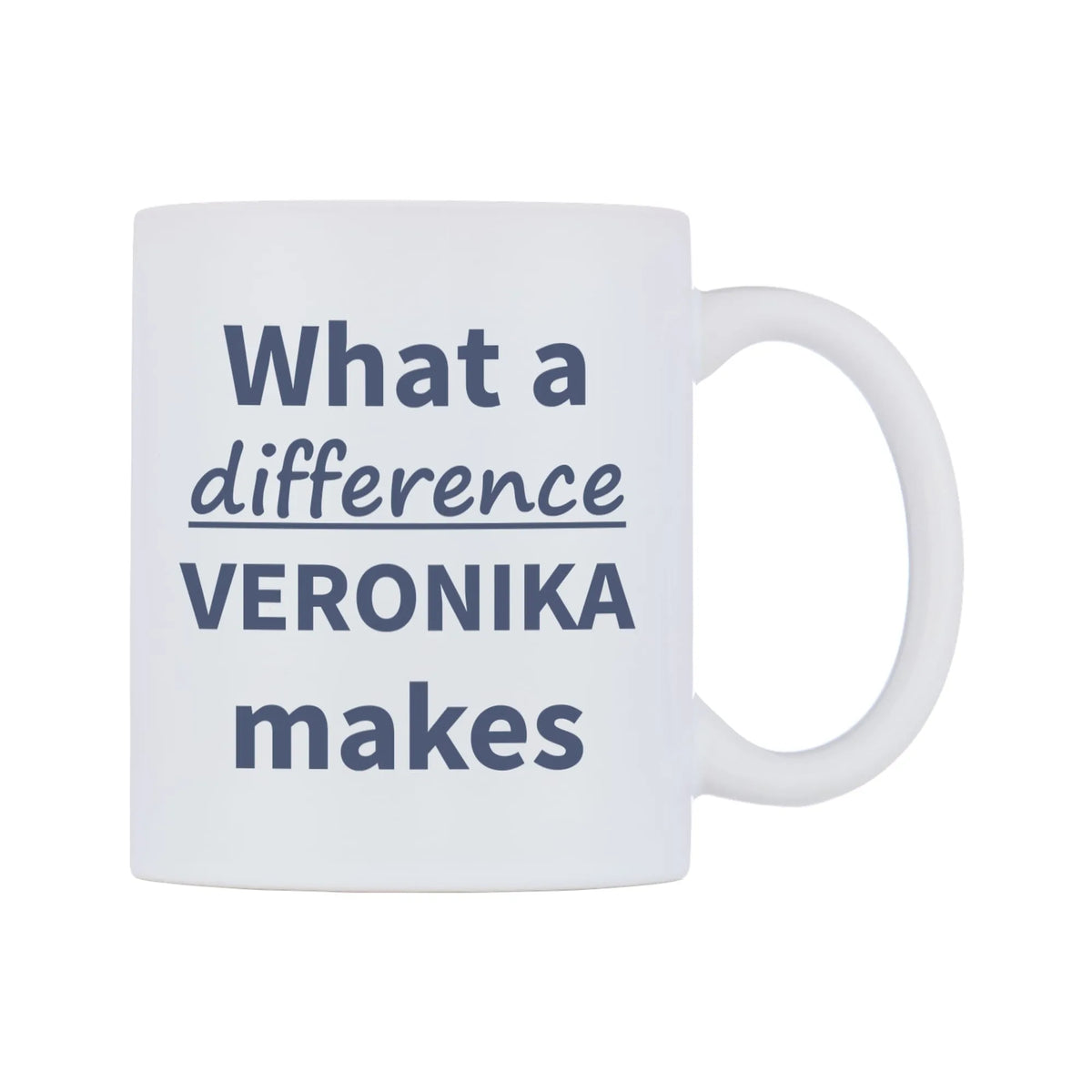 What a difference VERONIKA makes Mug — mug, left side, on a white background