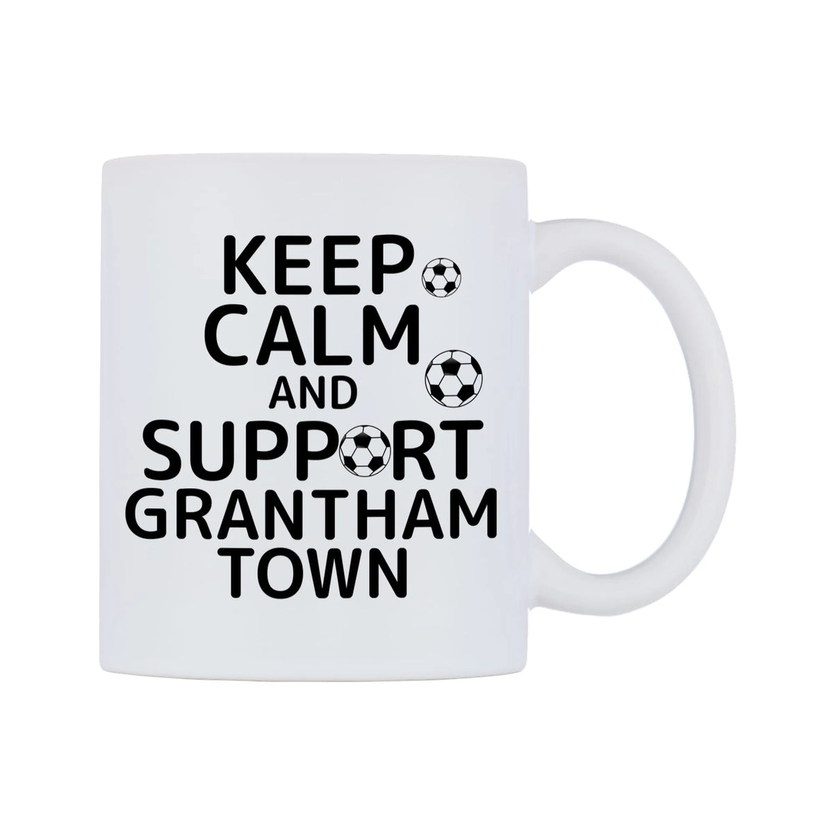Keep Calm And Support Grantham Town Mug — mug, left side, on a white background