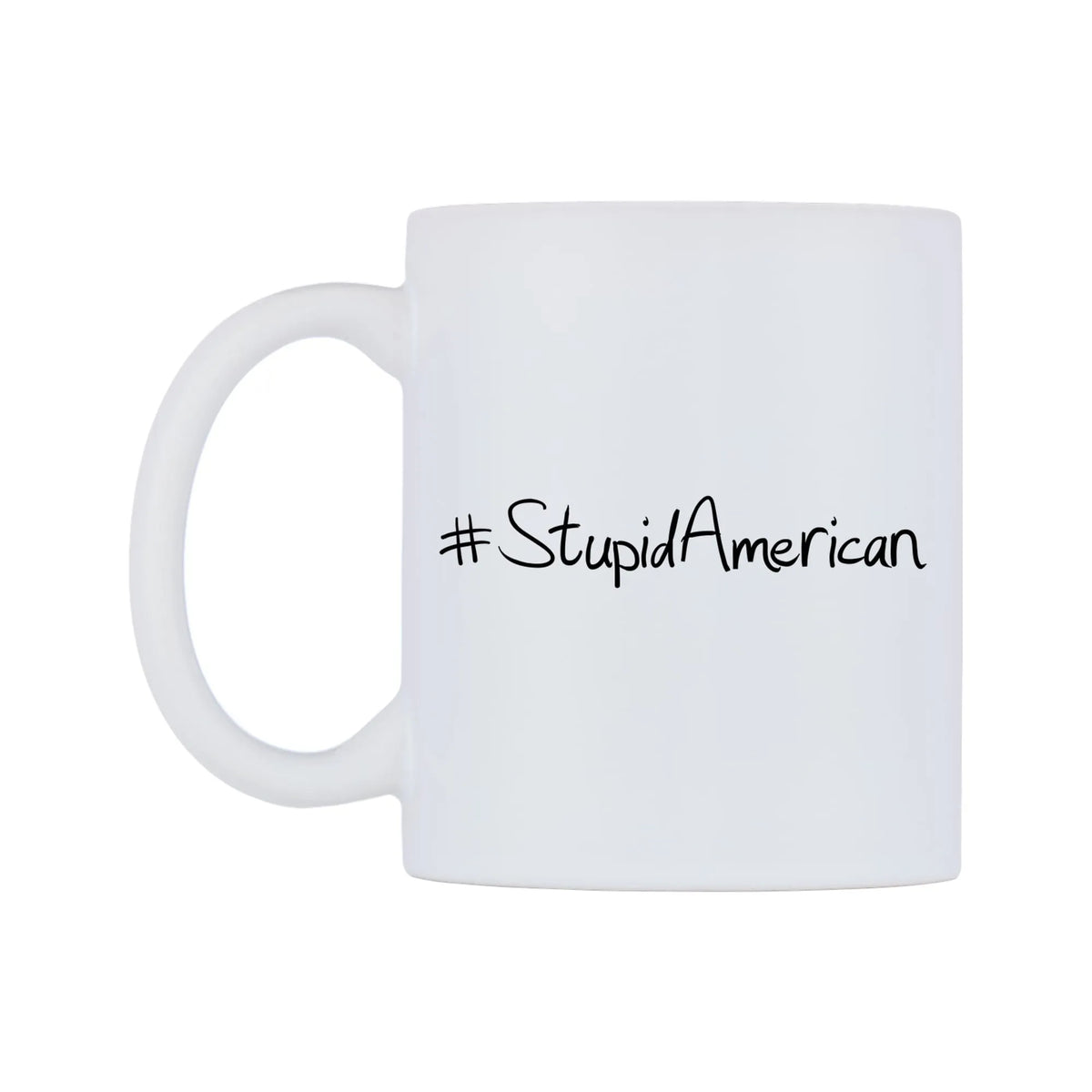 StupidAmerican Mug — mug, right side, on a white background