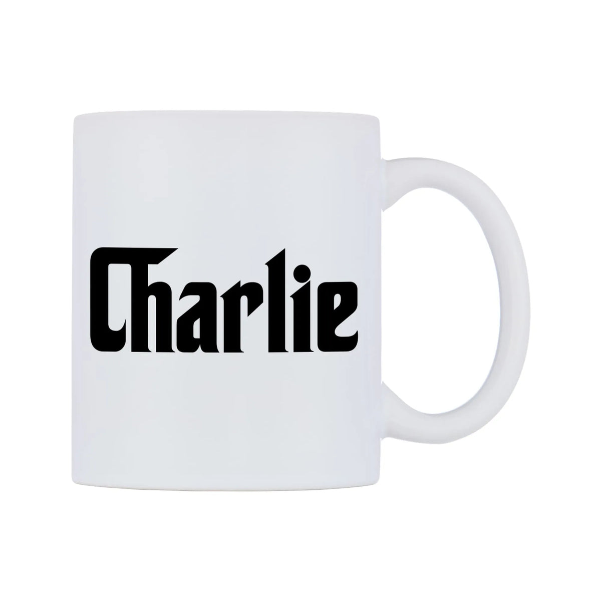Charlie - Godfather Themed Mug — white 11oz gloss mug, left side, on a white background