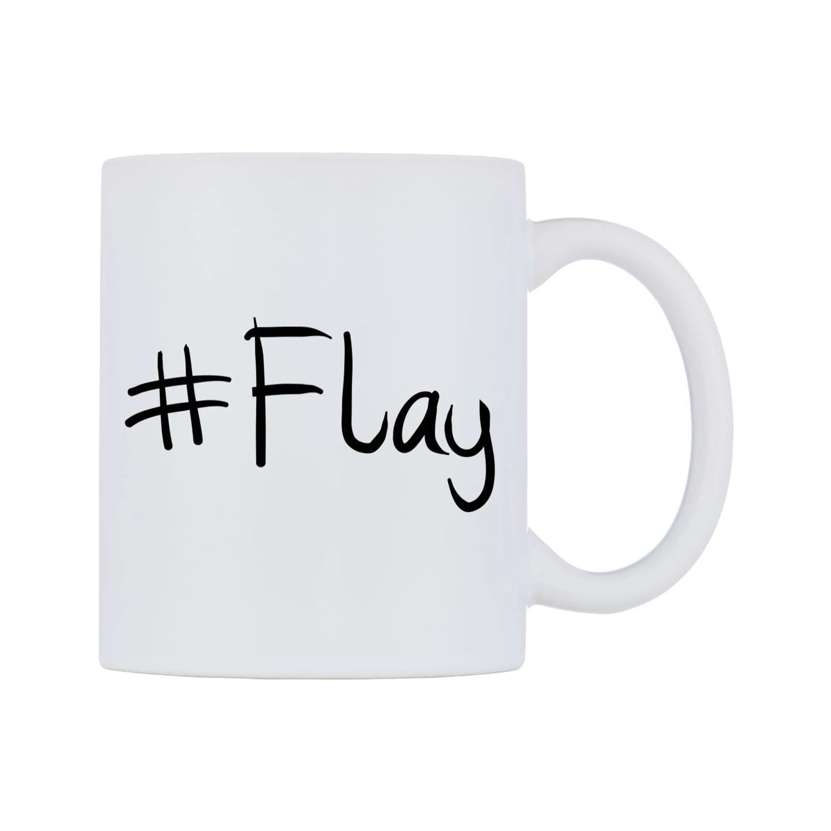 Flay Mug — mug, left side, on a white background