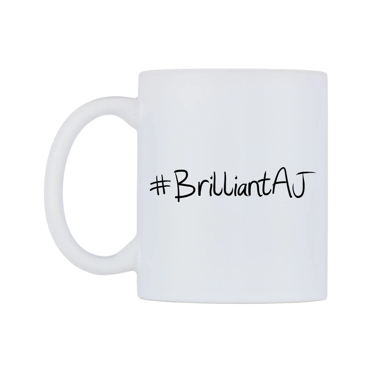 BrilliantAJ Mug — mug, right side, on a white background