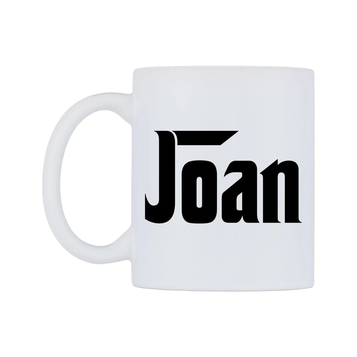 Joan - Godfather Themed Mug — white 11oz gloss mug, right side, on a white background