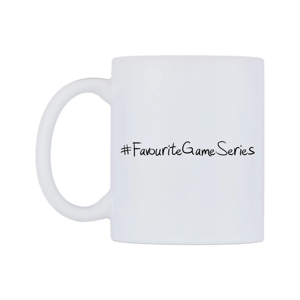FavouriteGameSeries Mug — mug, right side, on a white background