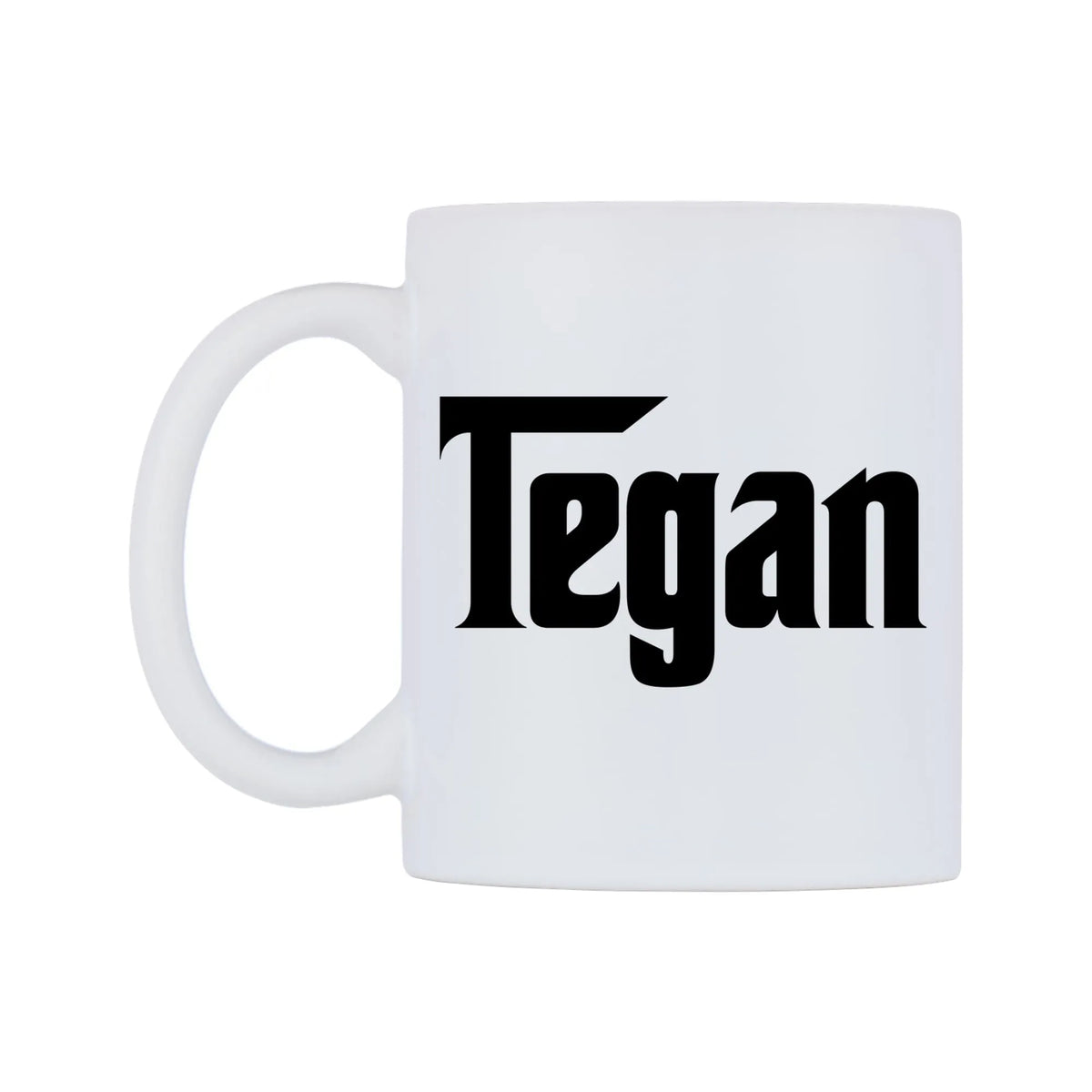 Tegan - Godfather Themed Mug — white 11oz gloss mug, right side, on a white background