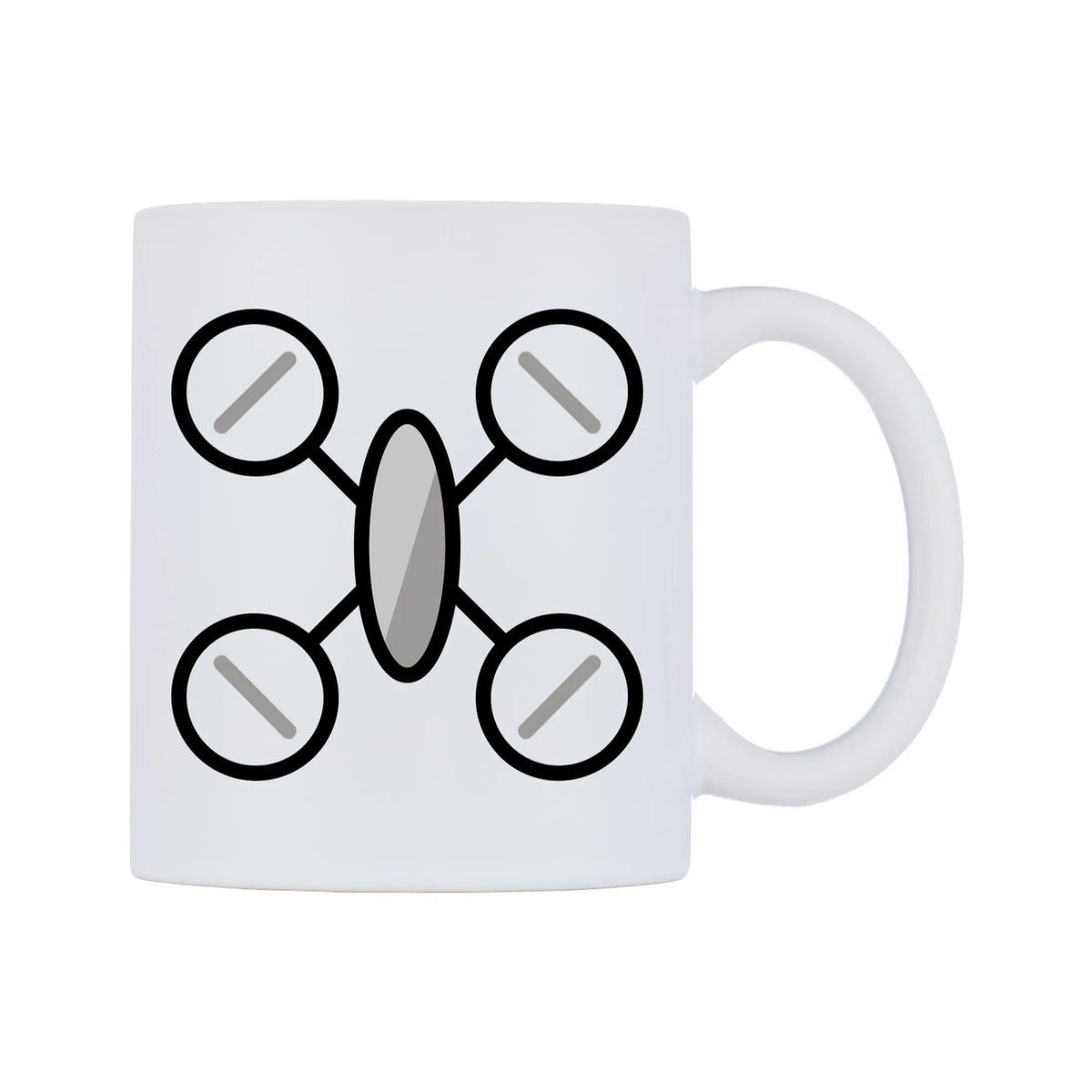 Drone Emoji Mug — mug, left side, on a white background