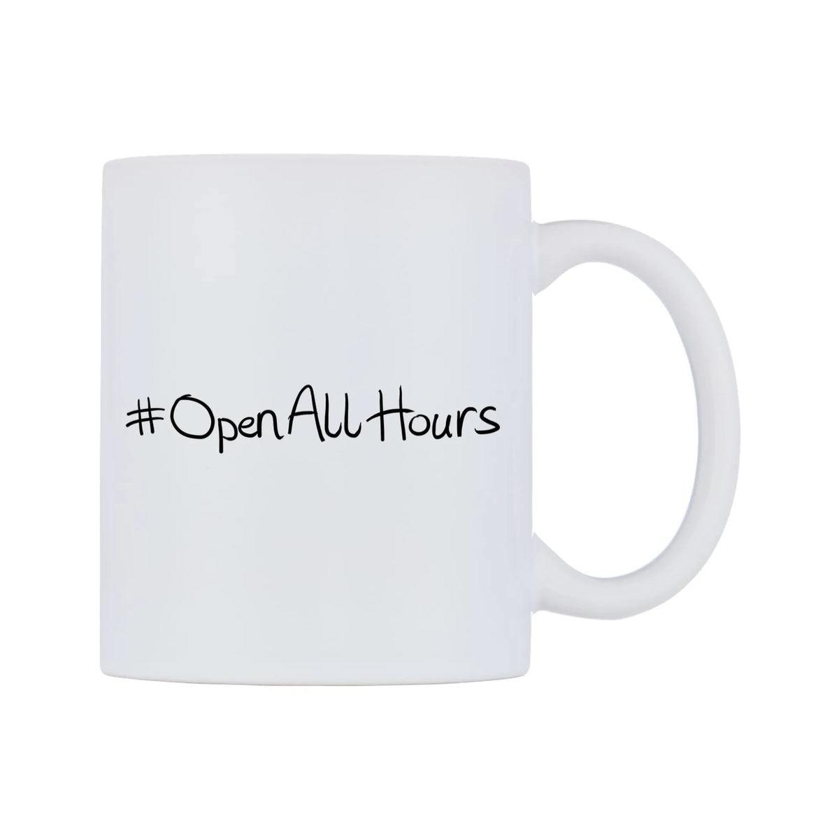 OpenAllHours Mug — mug, left side, on a white background