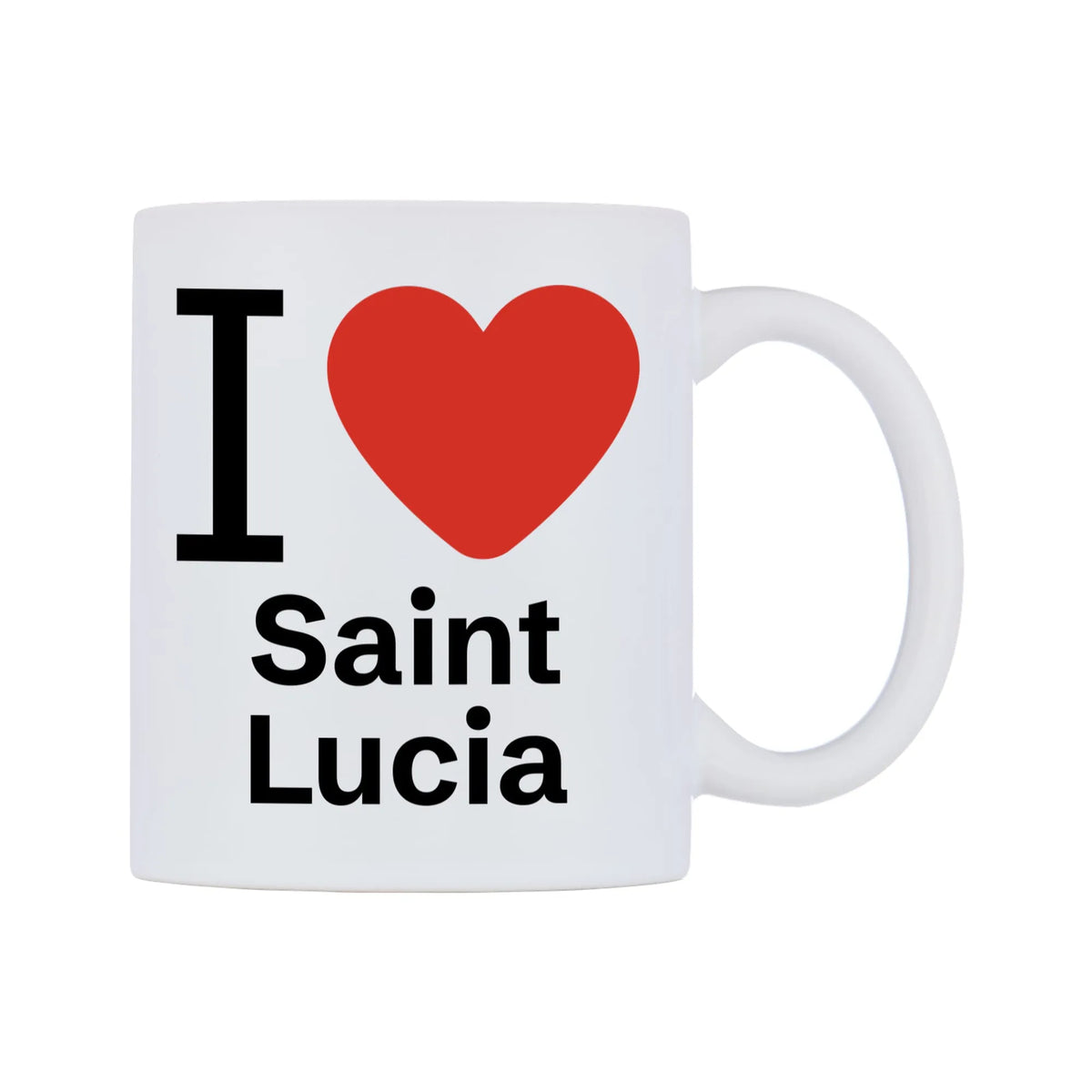 I Love Saint Lucia Mug — mug, left side, on a white background
