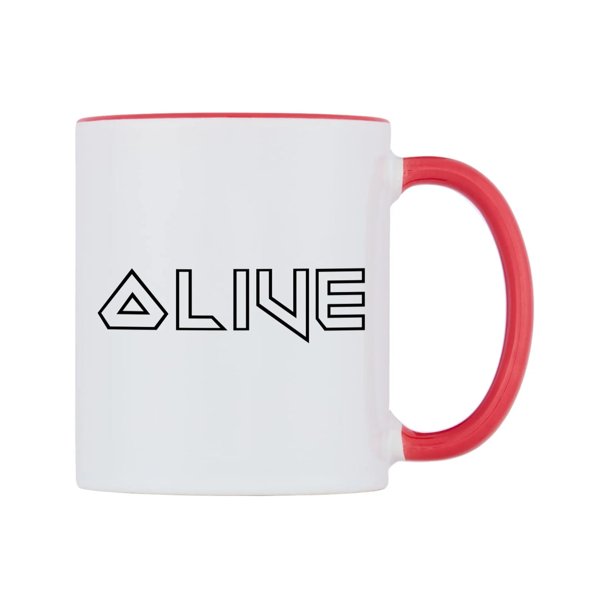 Olive - Iron Maiden Themed Mug — white 11oz gloss mug with a red inside and handle, left side, on a white background