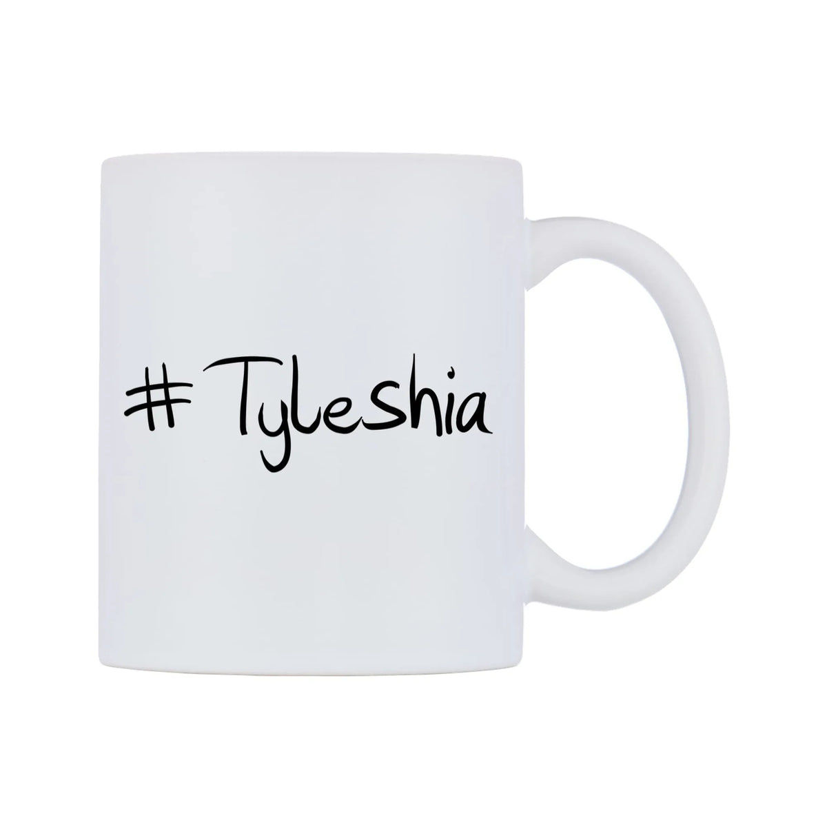 Tyleshia Mug — mug, left side, on a white background