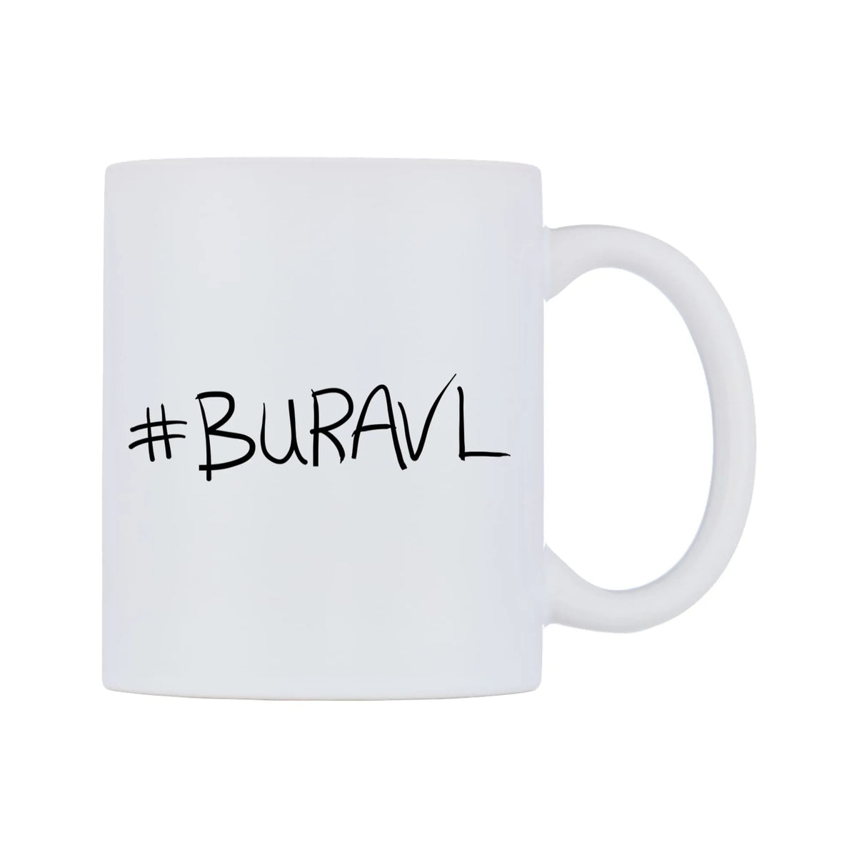 BURAVL Mug — mug, left side, on a white background