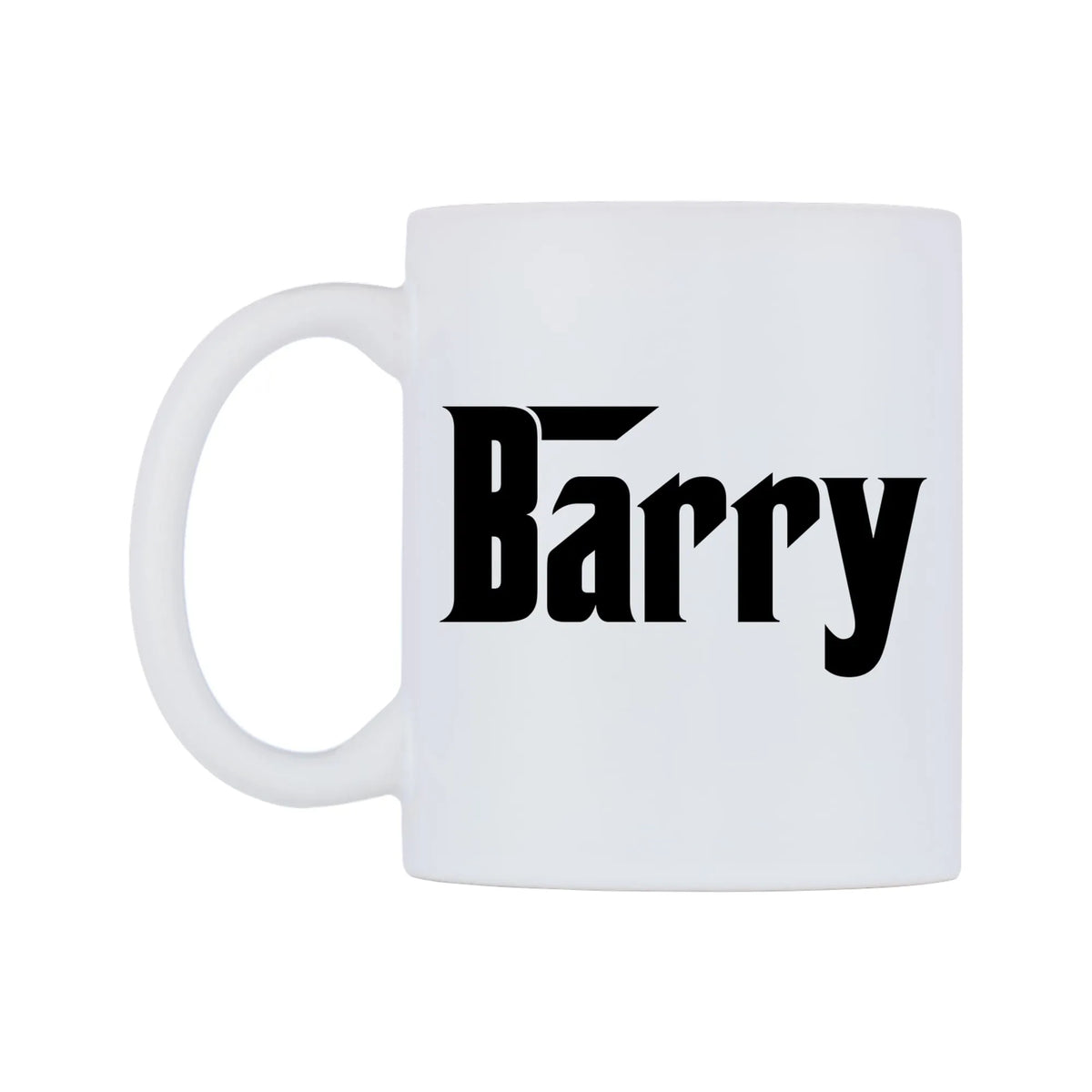 Barry - Godfather Themed Mug — white 11oz gloss mug, right side, on a white background