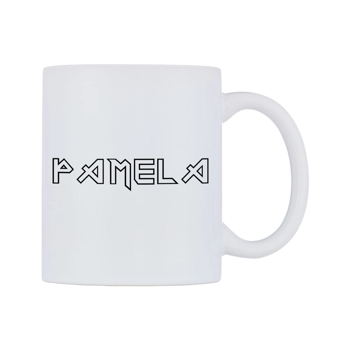 Pamela - Iron Maiden Themed Mug — white 11oz gloss mug, left side, on a white background