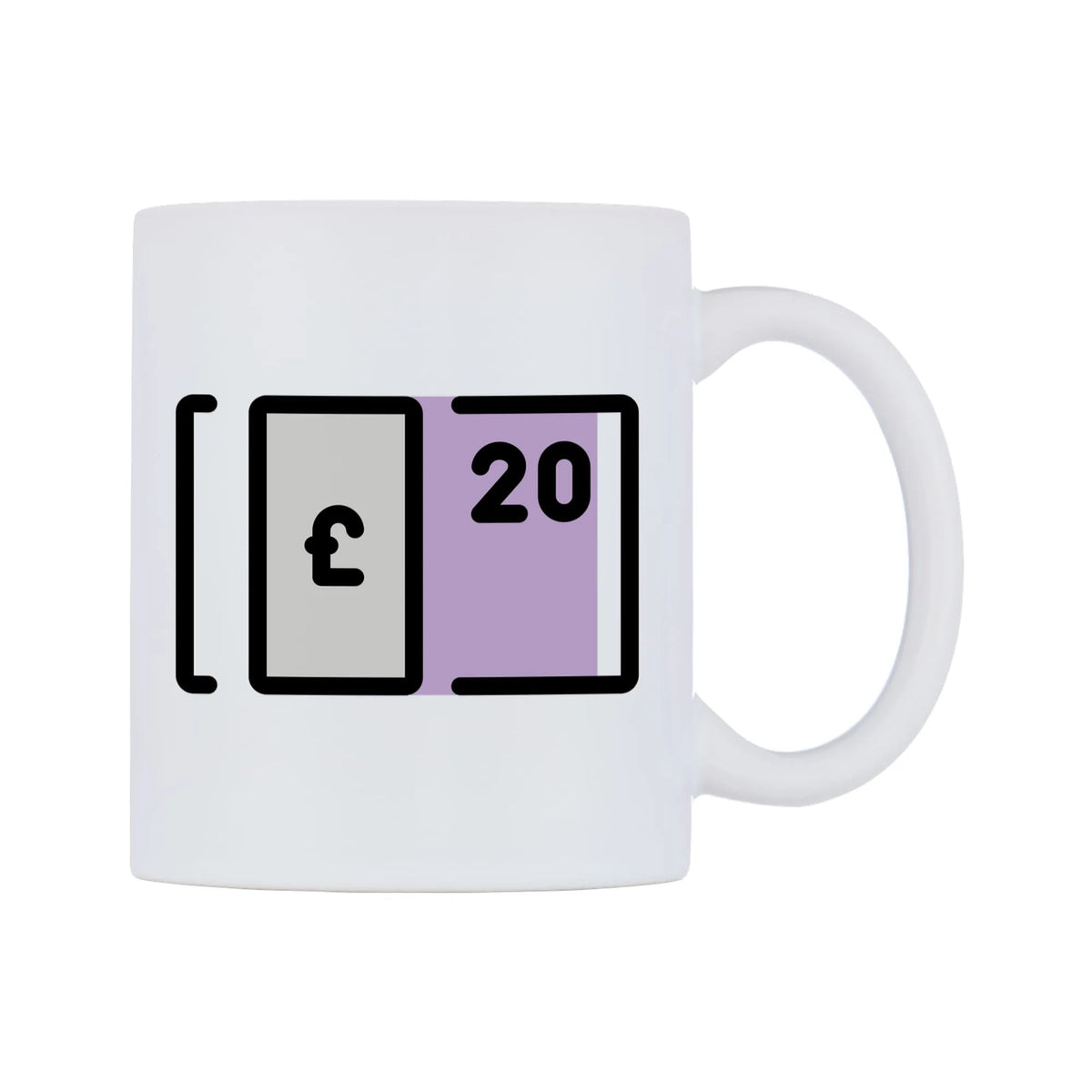 Pound Banknote Emoji Mug — mug, left side, on a white background