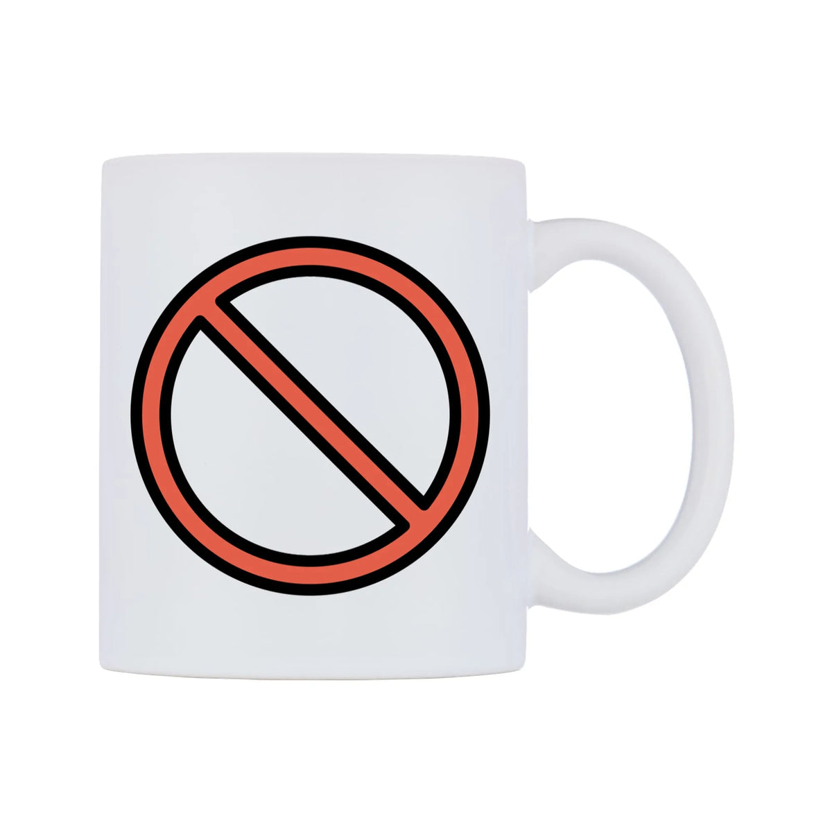 Prohibited Emoji Mug — mug, left side, on a white background