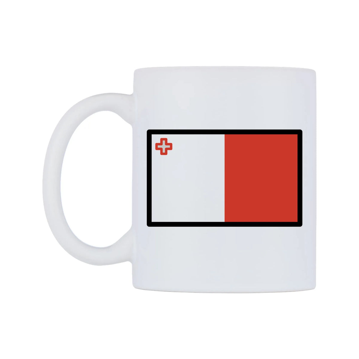 Malta Flag Emoji Mug — mug, right side, on a white background