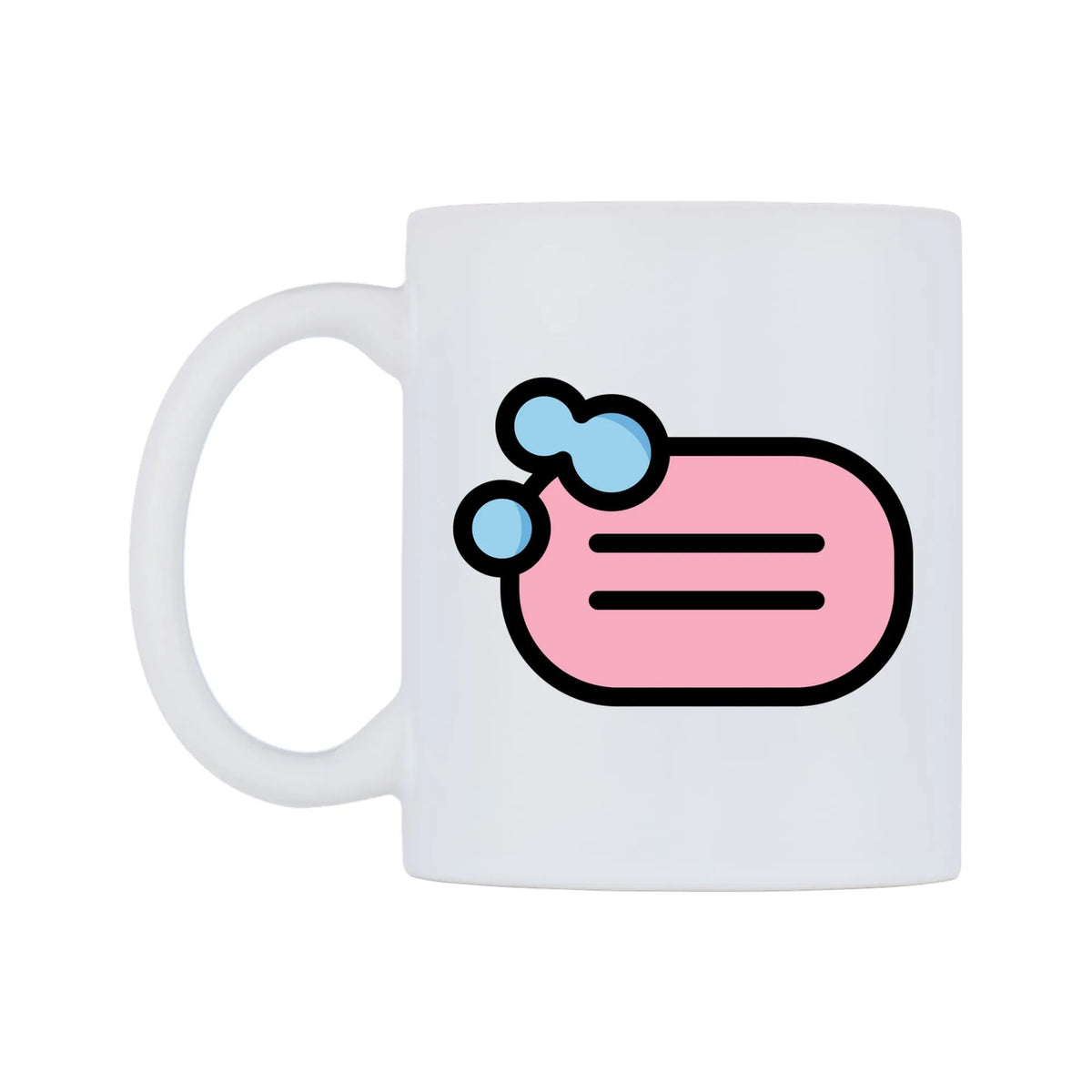Soap Emoji Mug — mug, right side, on a white background