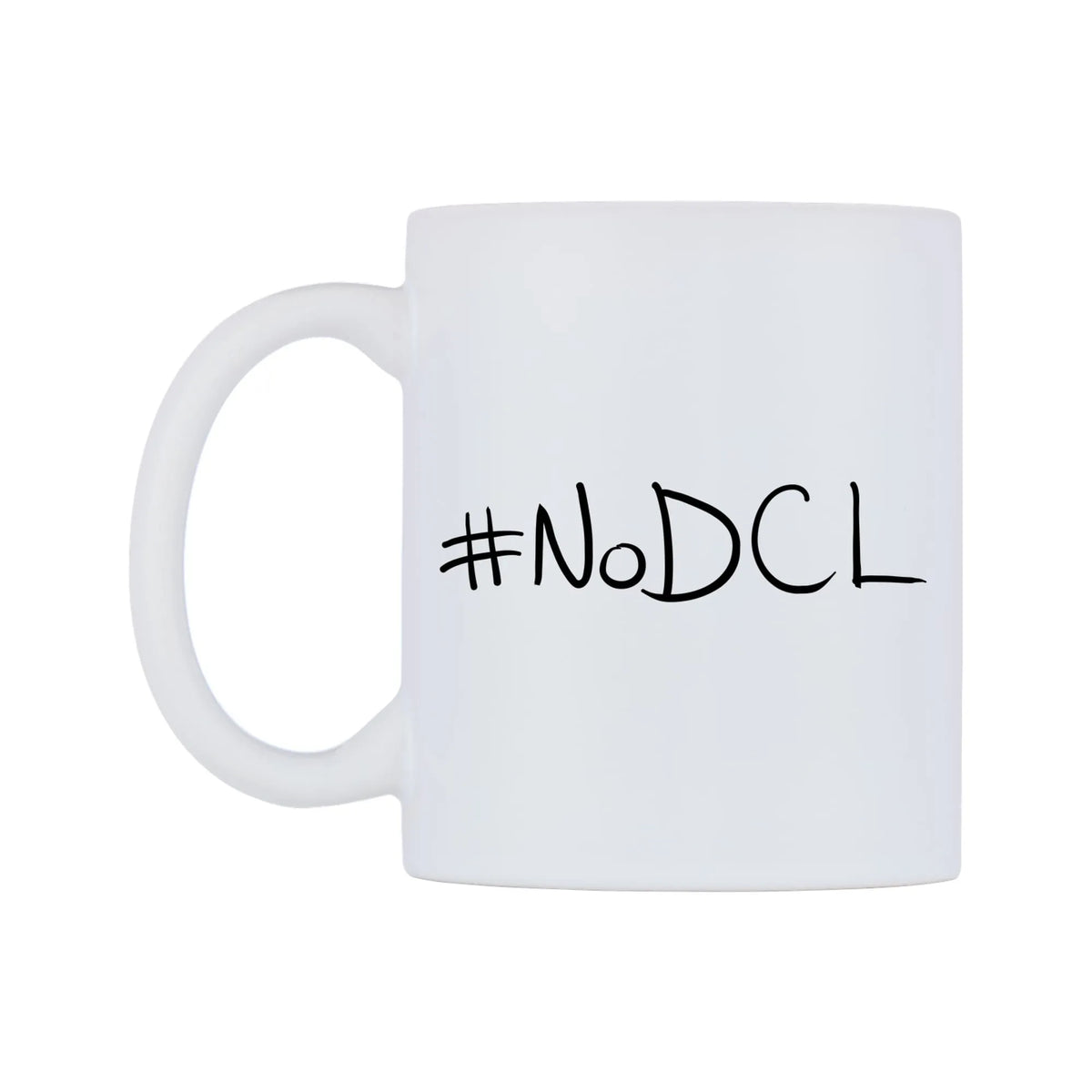 NoDCL Mug — mug, right side, on a white background
