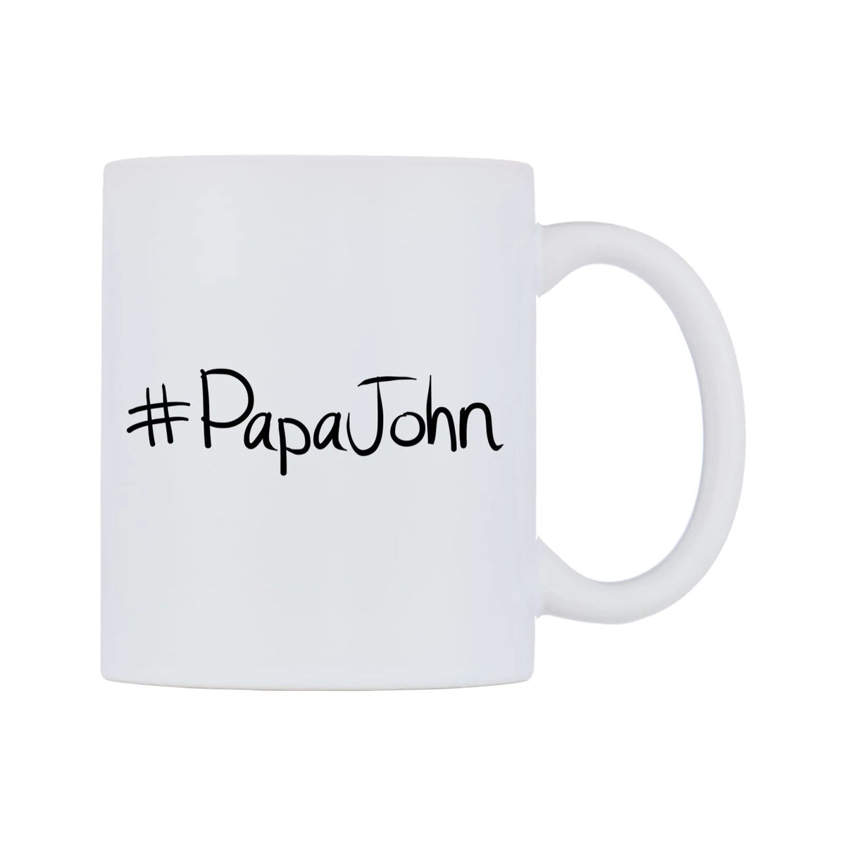 PapaJohn Mug — mug, left side, on a white background